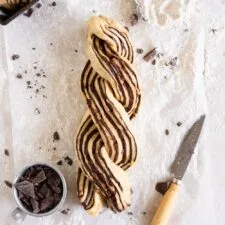 Chocolate, Espresso, and Rye Babka