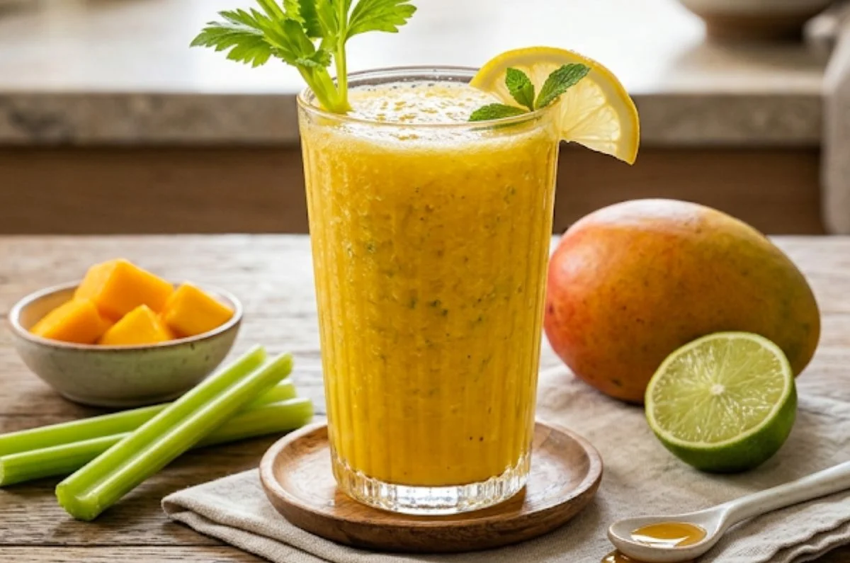 Receta de jugo de apio con mango para mejorar la digestión