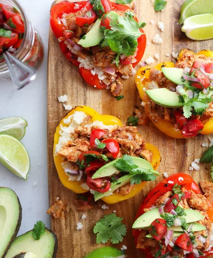 Pimientos rellenos de pollo