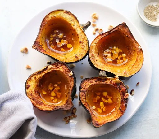 Calabaza acorn en freidora de aire