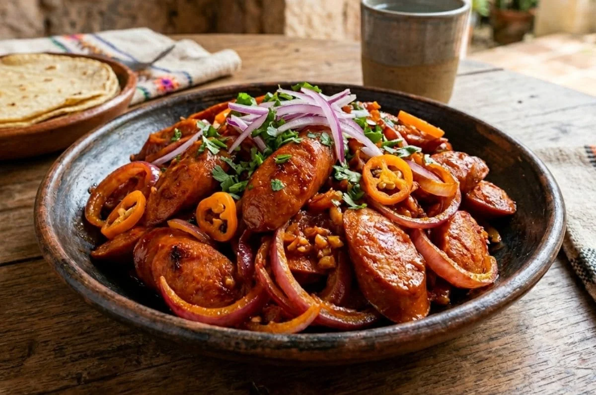 Receta de salchichas a la yucateca con achiote ¡en solo 30 minutos!