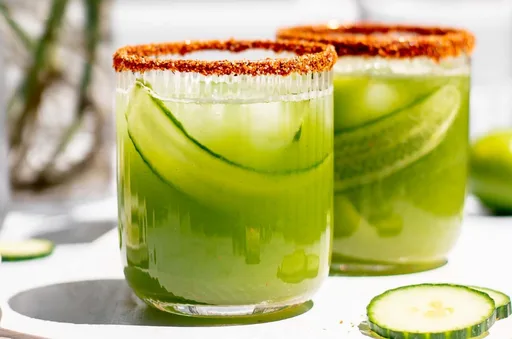 Erfrischendes Gurken-Limetten-Chili-Getränk, einfach zuzubereiten bei heißem Wetter