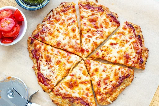 Pizza con base de pollo