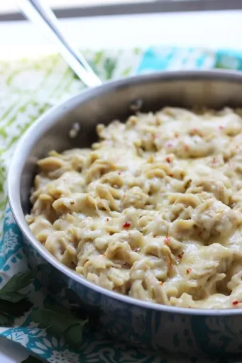 Pasta con enchilada de pollo