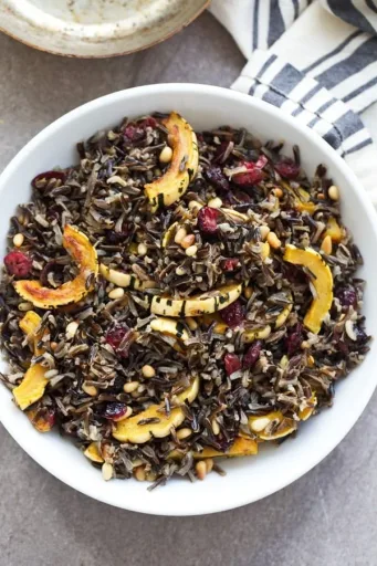 Wild Rice & Delicata Squash with Brown Butter Vinaigrette