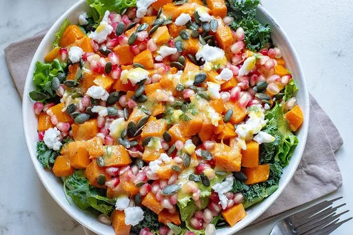 Ensalada de calabaza butternut y granada