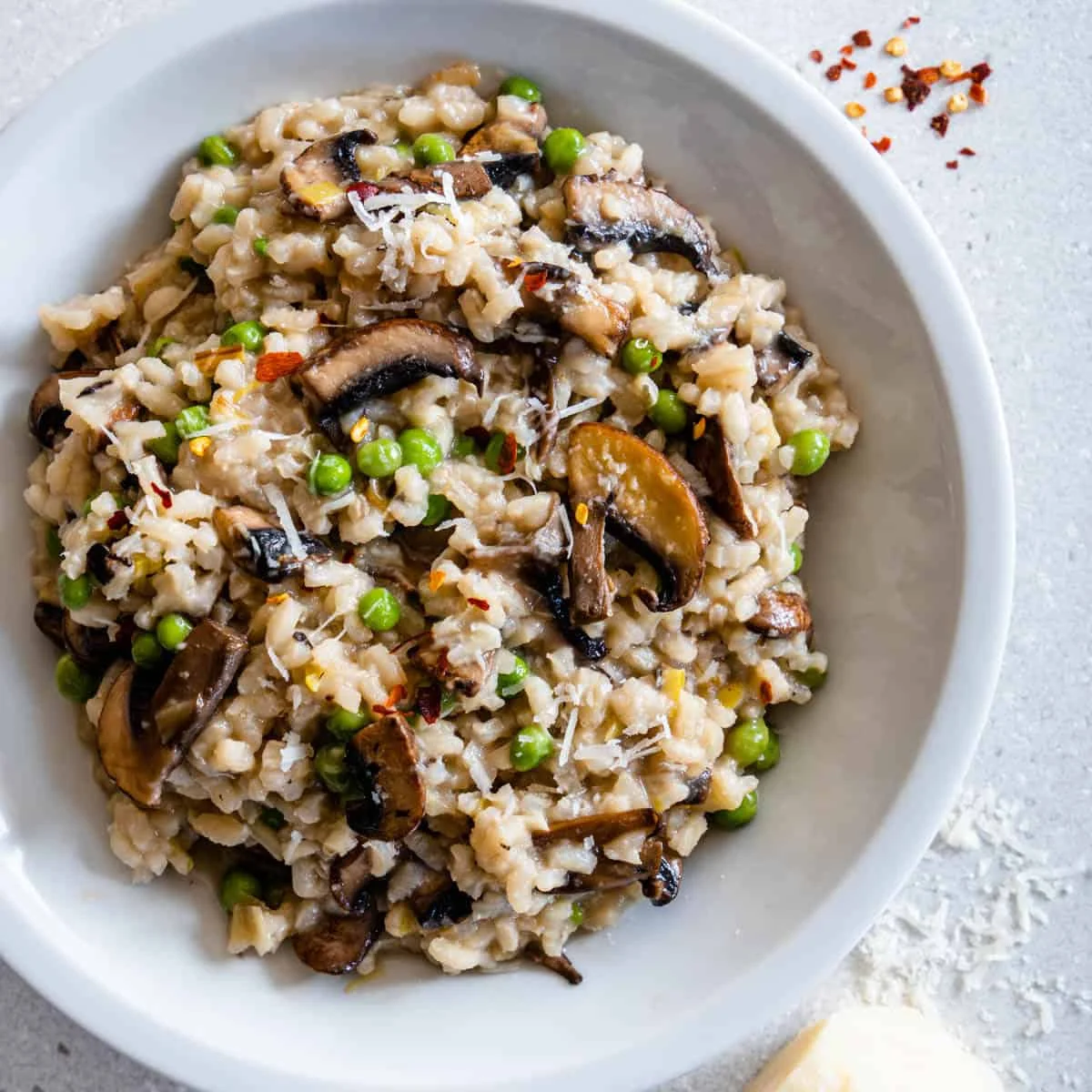 Mushroom and Pea Risotto