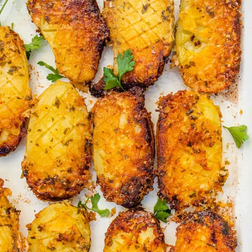 Patatas con costra de parmesano