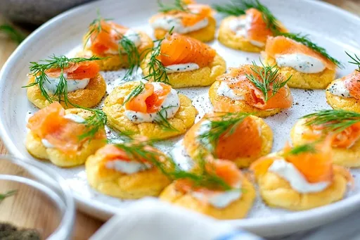 Keto Cloud Bread Blinis With Smoked Salmon