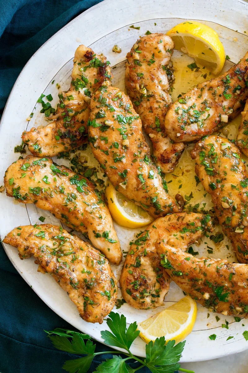 Aiguillettes de poulet au citron et au beurre