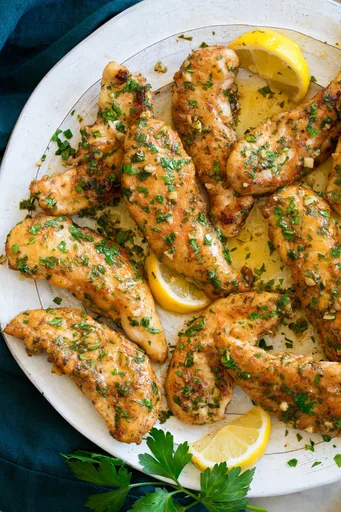 Aiguillettes de poulet au citron et au beurre