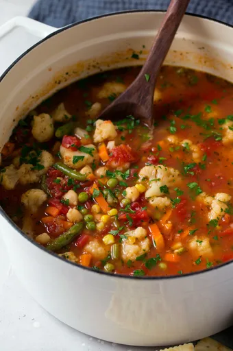 Super Easy Cauliflower Vegetable Soup