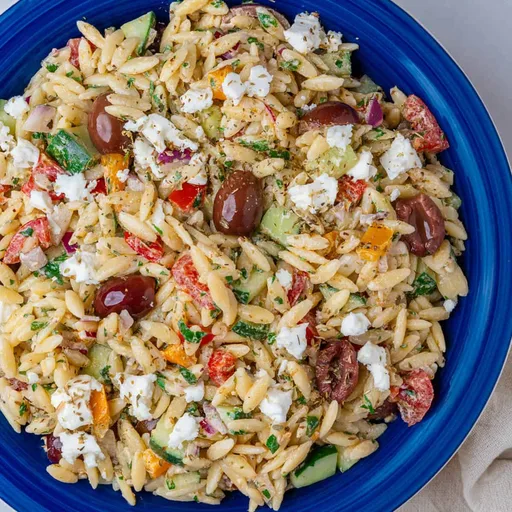 Greek Orzo Salad - Creamy Feta Dressing