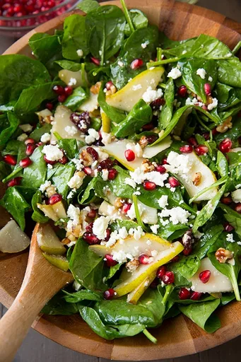 Ensalada de Pera, Granada y Espinacas