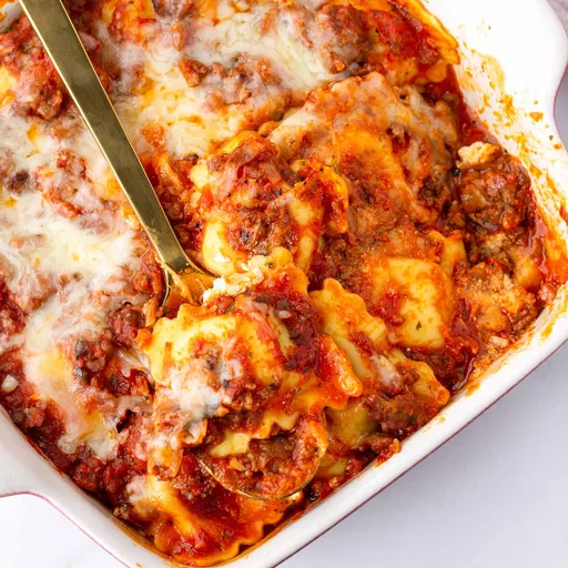 Raviolis al horno con queso