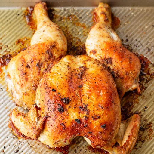 Pollo abierto en mariposa asado