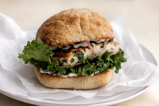 Seared Fish Sandwich with Tarragon Yogurt