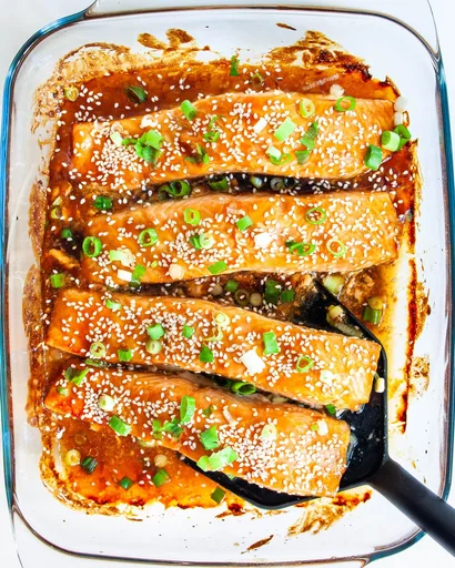 Salmón teriyaki al horno