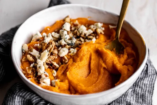 Whipped Sweet Potatoes with Gorgonzola and Walnuts