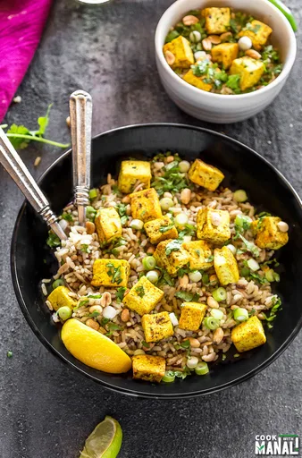 Curried Tofu & Peanut with Roasted Garlic Rice