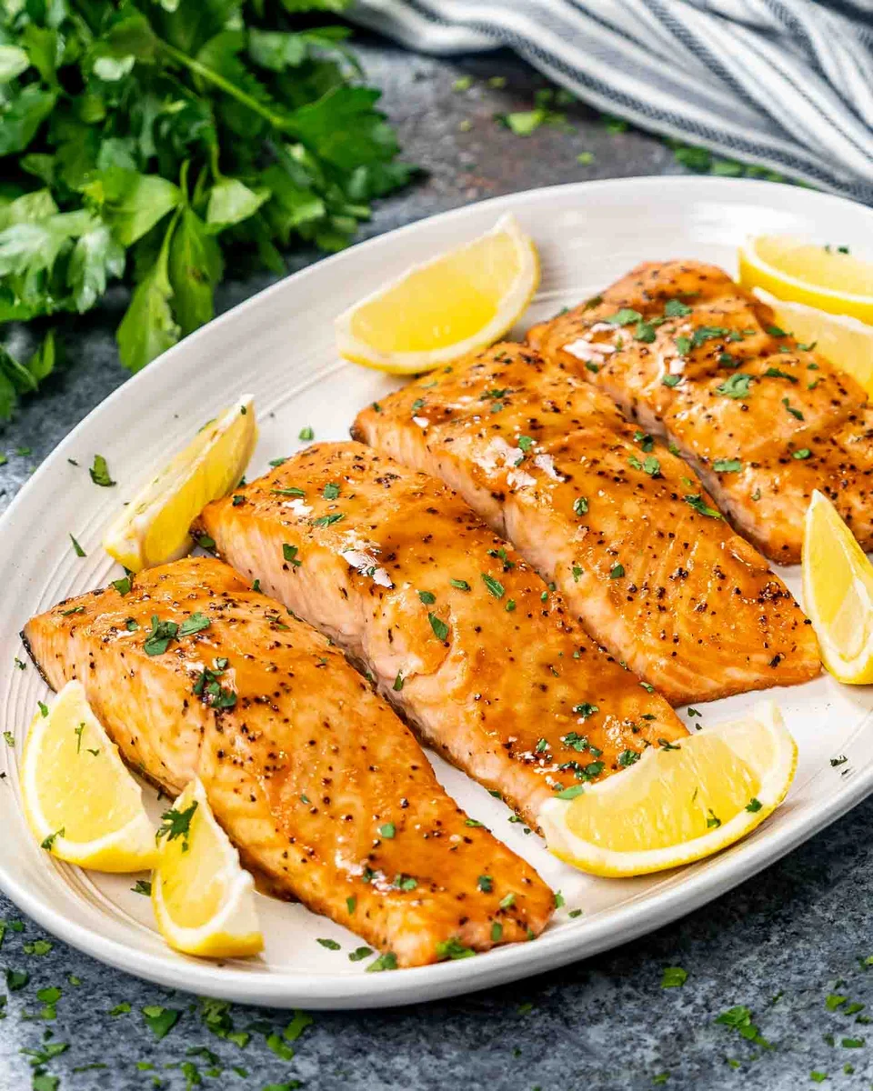 Baked Salmon With Mustard Glaze