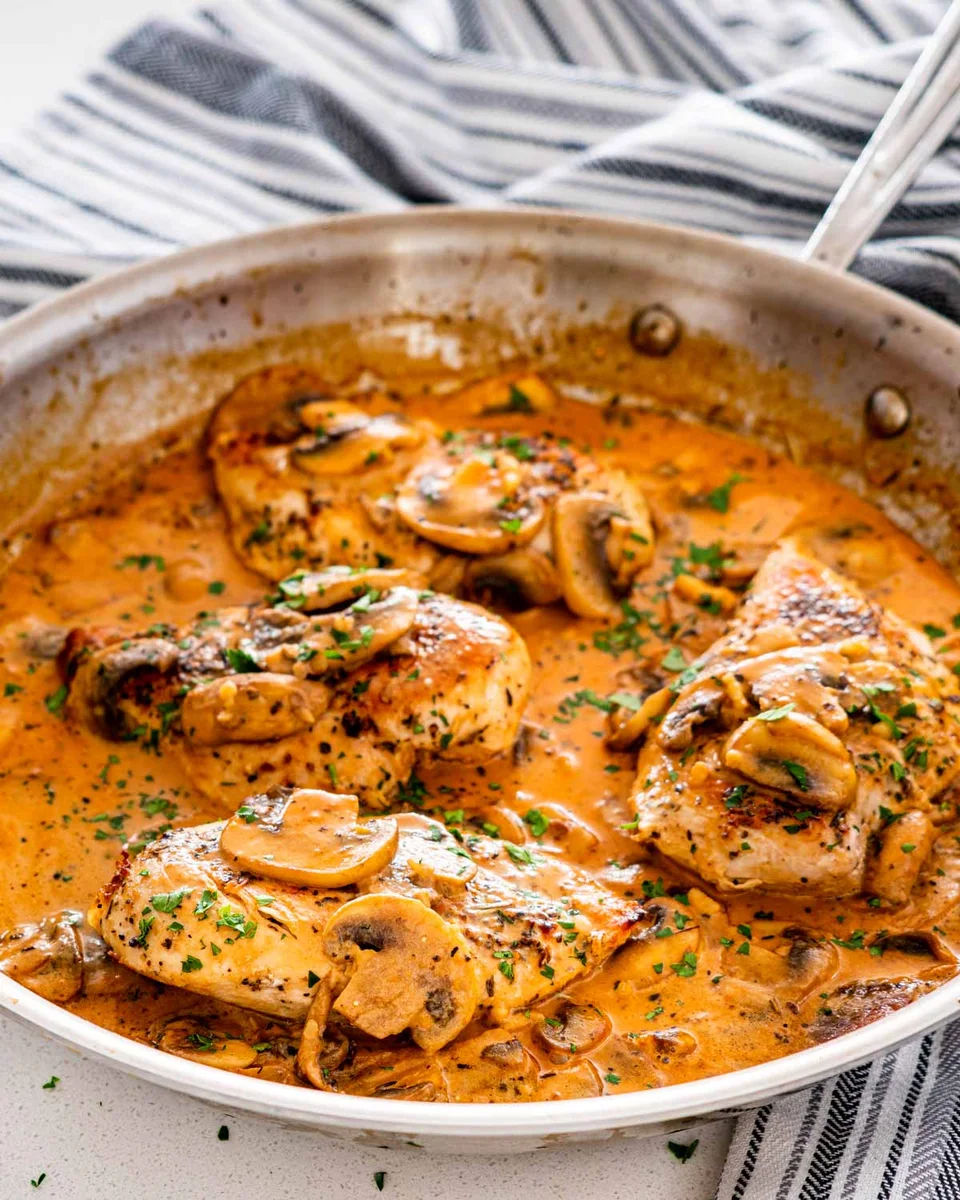 Creamy Parmesan Chicken With Mushrooms