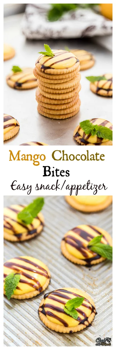 Mango Cream Cheese topped Crackers