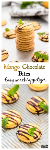 Galletas con cobertura de crema de queso y mango