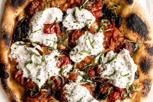 Confit Tomato Pizza with Burrata