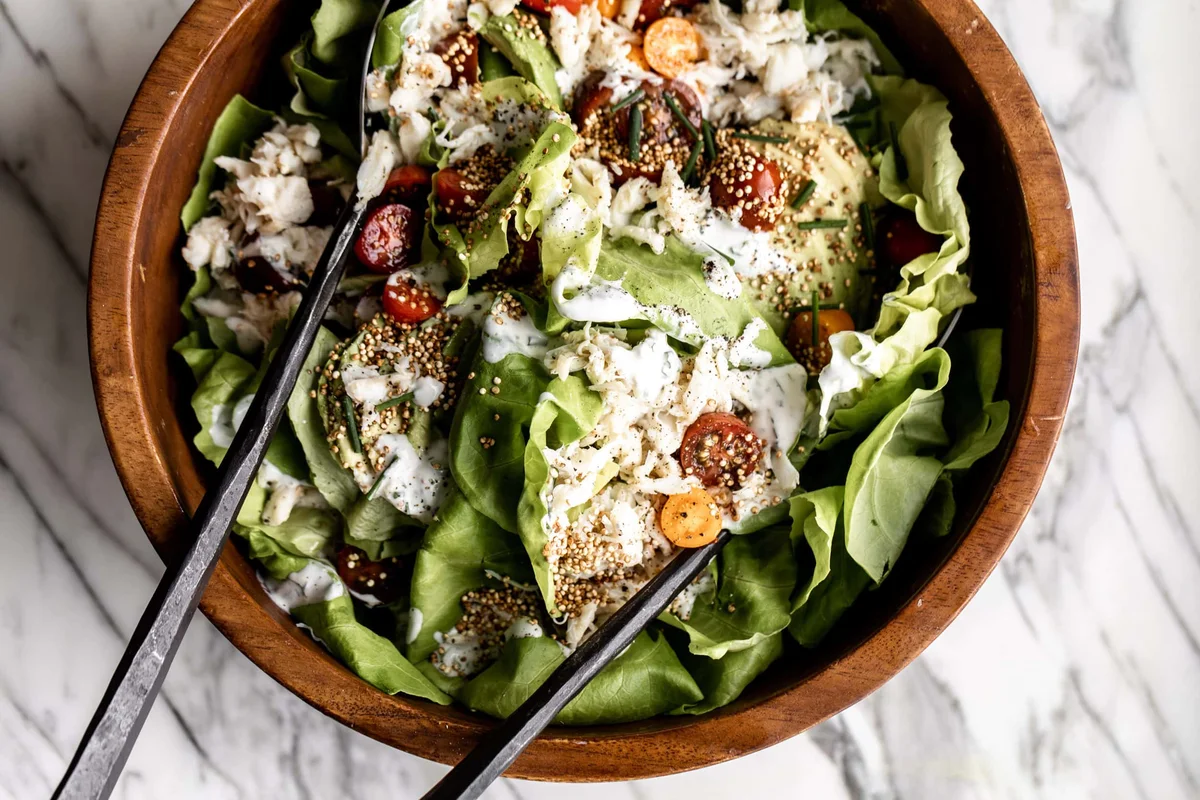 Crab Salad with Popped Quinoa and Tarragon Dressing
