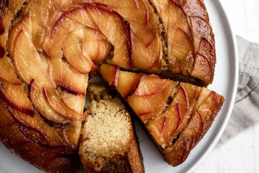 Peach Cornbread Upside-Down Cake