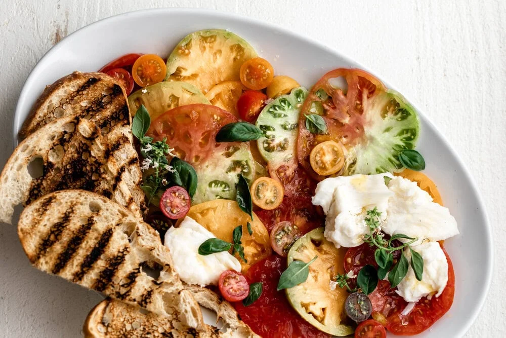Heirloom Tomato Caprese Salad with Grilled Bread