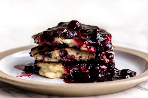 Blueberry Buttermilk Pancakes with Blueberry Compote