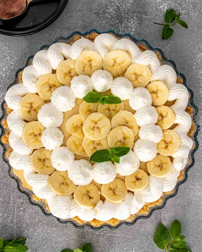 Tarta de crema de plátano