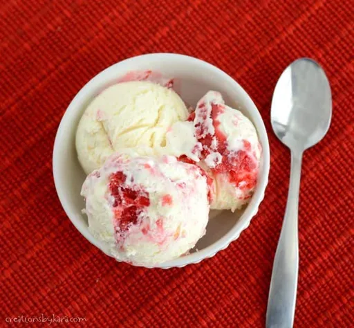 No-Churn White Chocolate Raspberry Swirl Ice Cream
