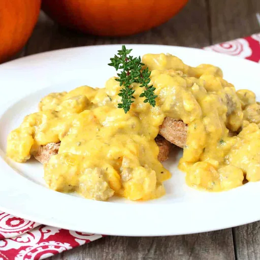 Pumpkin Sausage Gravy and Biscuits