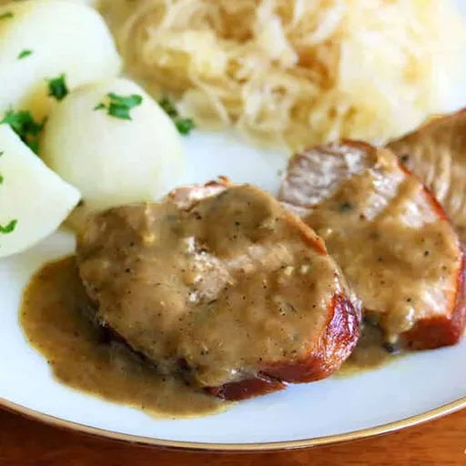 Senfbraten (Asado de Cerdo Alemán con Salsa de Mostaza)