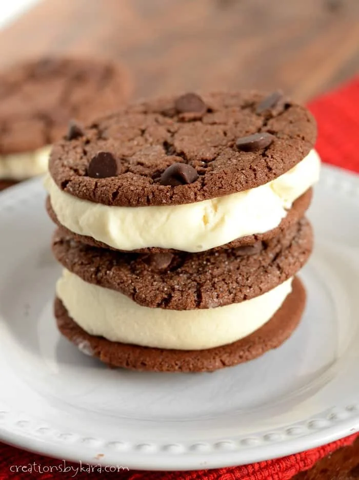 Chocolate Cookie Ice Cream Sandwiches