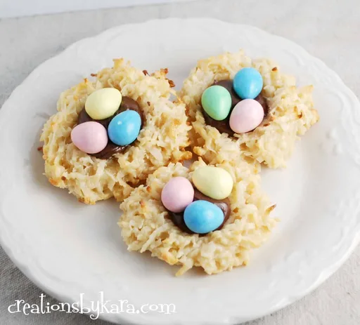 Coconut Macaroon Nests with Nutella