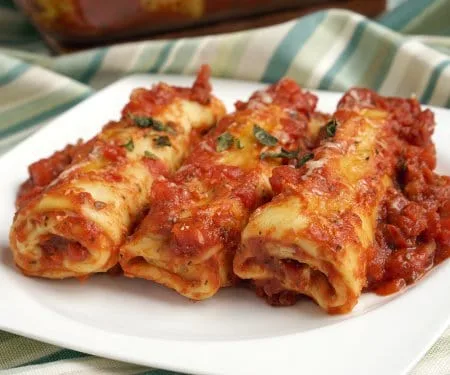 Canelones de espinacas y requesón