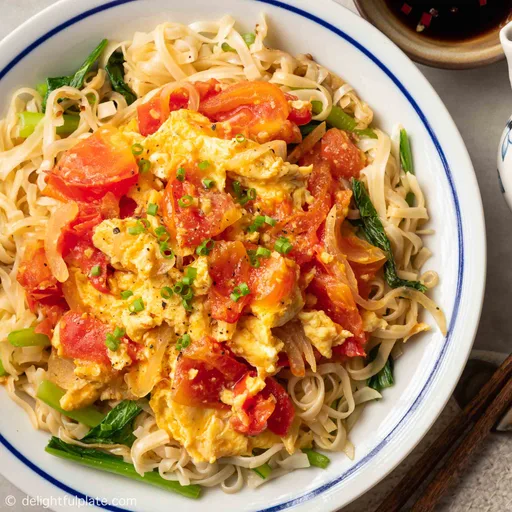 Tomato and Egg Stir-fry with Noodle