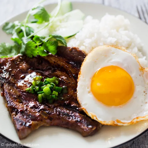 Chuletas de cerdo vietnamitas a la parrilla con hierba luisa