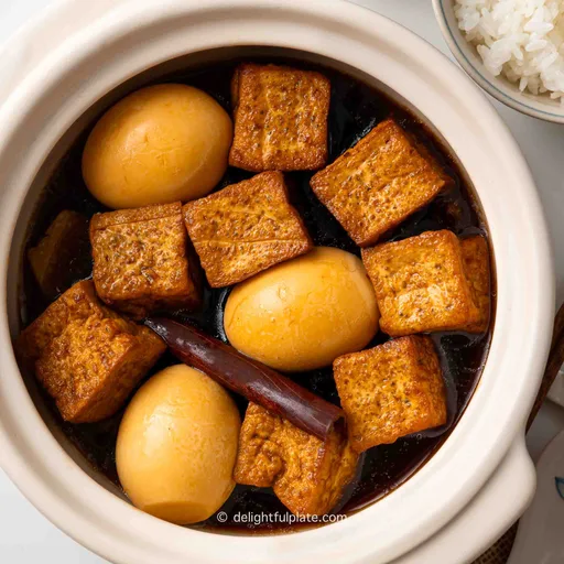 Braised Tofu and Eggs with Soy Sauce