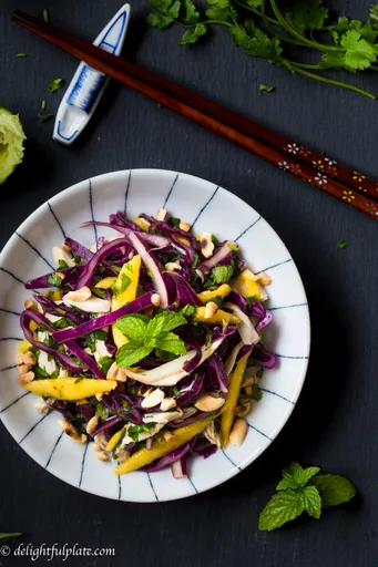 Chicken cabbage mango salad