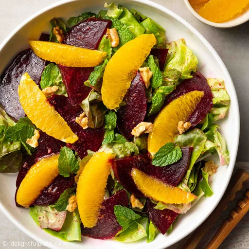 Ensalada de Remolacha Asada y Naranja