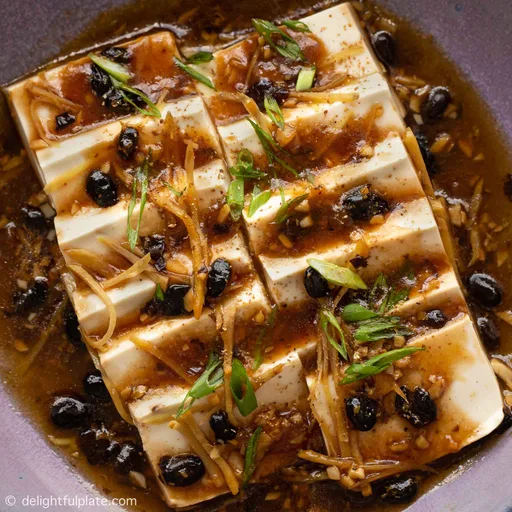 Steamed Tofu in Black Bean Sauce