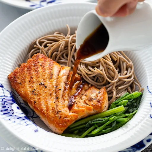 Ensalada de Fideos Soba con Salmón
