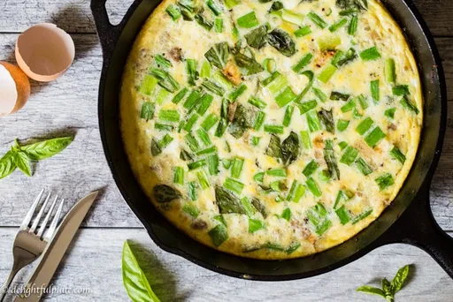 Vietnamese-inspired Frittata with Ground Pork, Onion and Basil
