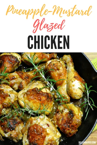 Pollo glaseado con piña y mostaza