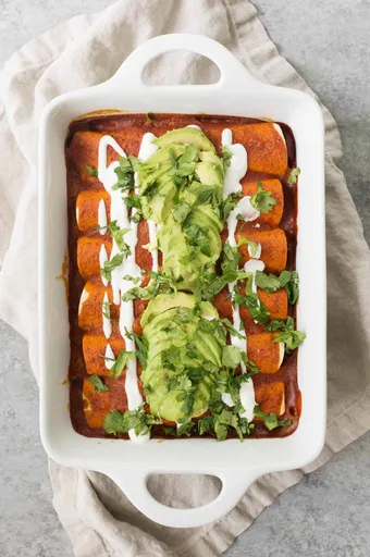 Enchiladas de fajitas vegetarianas